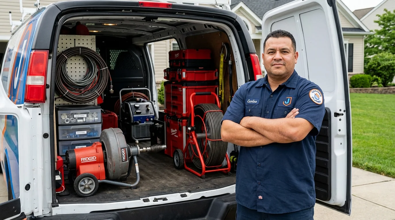 Professional drain cleaning equipment and Johns Plumbing LLC plumber in Hermiston